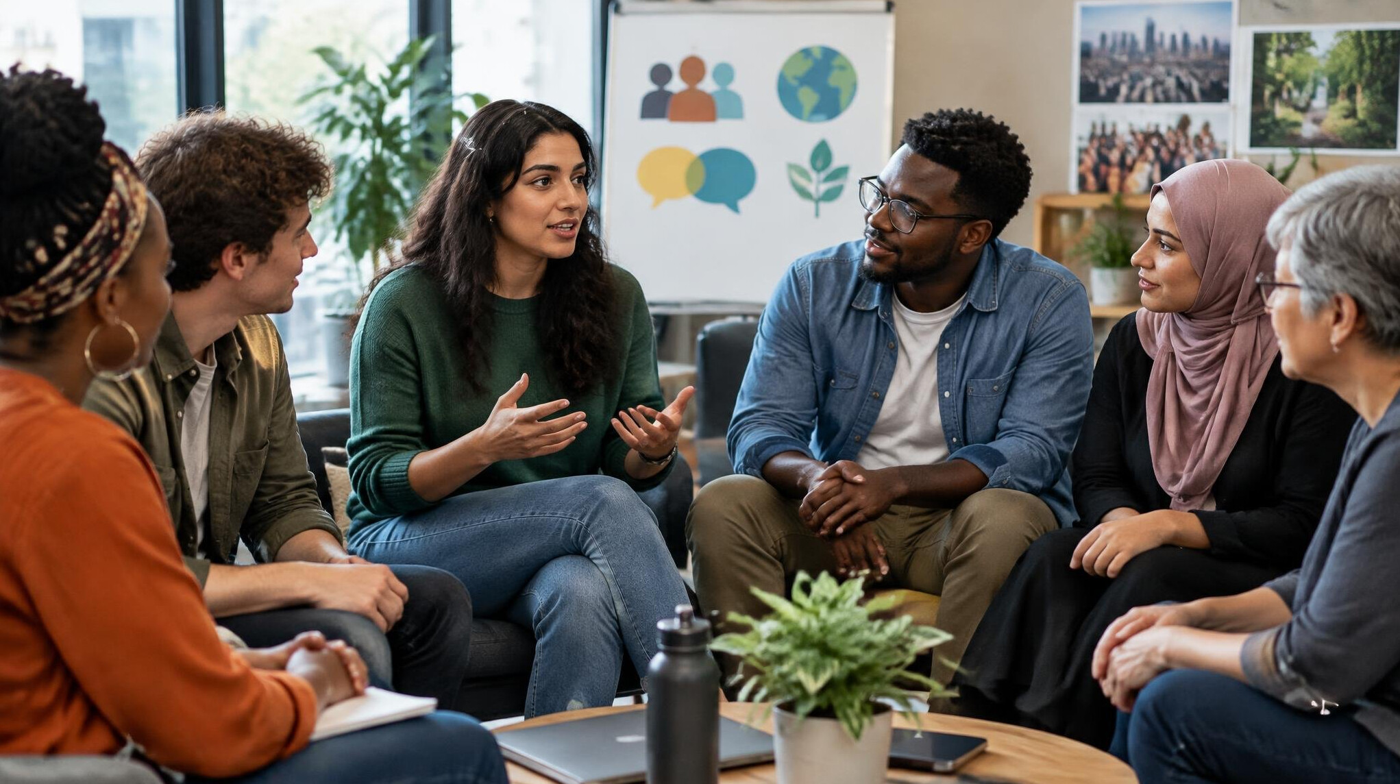 diverse people in discussion