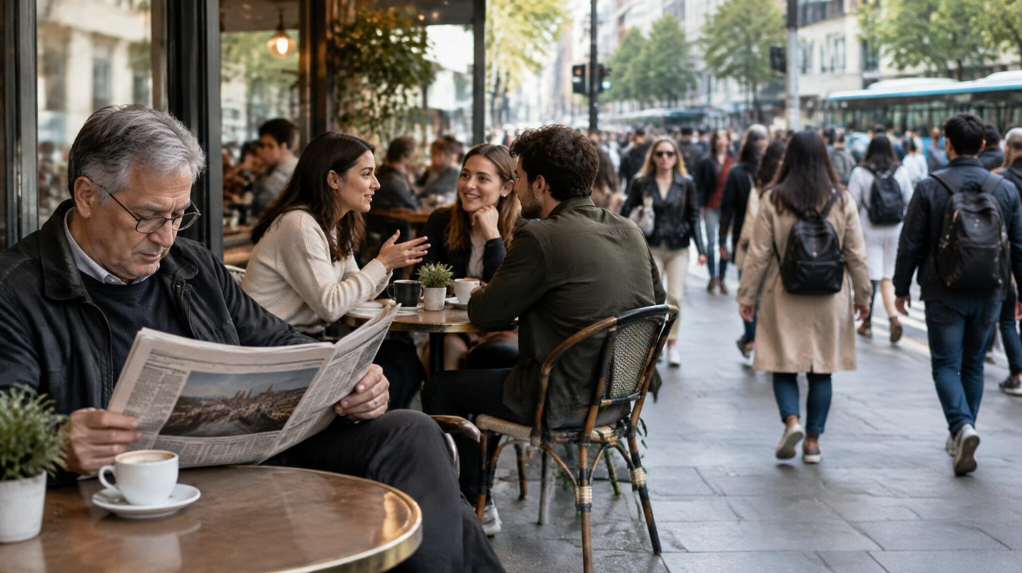 person reading newspaper