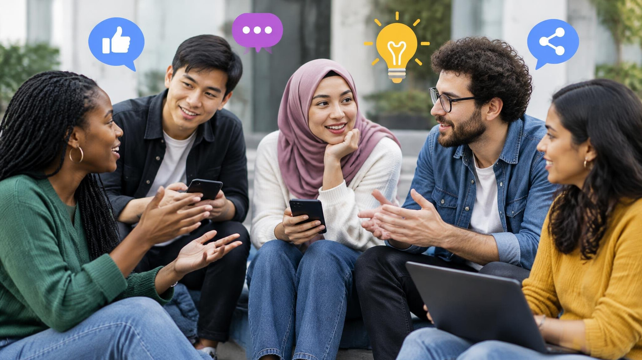 diverse group talking