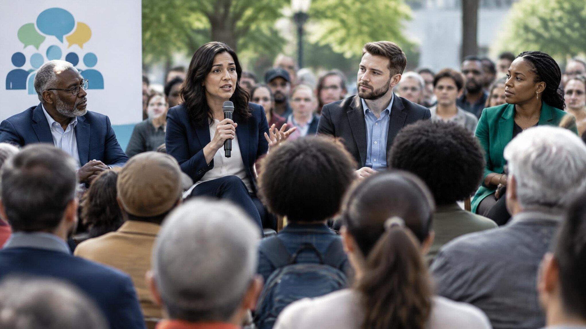 group of people in discussion