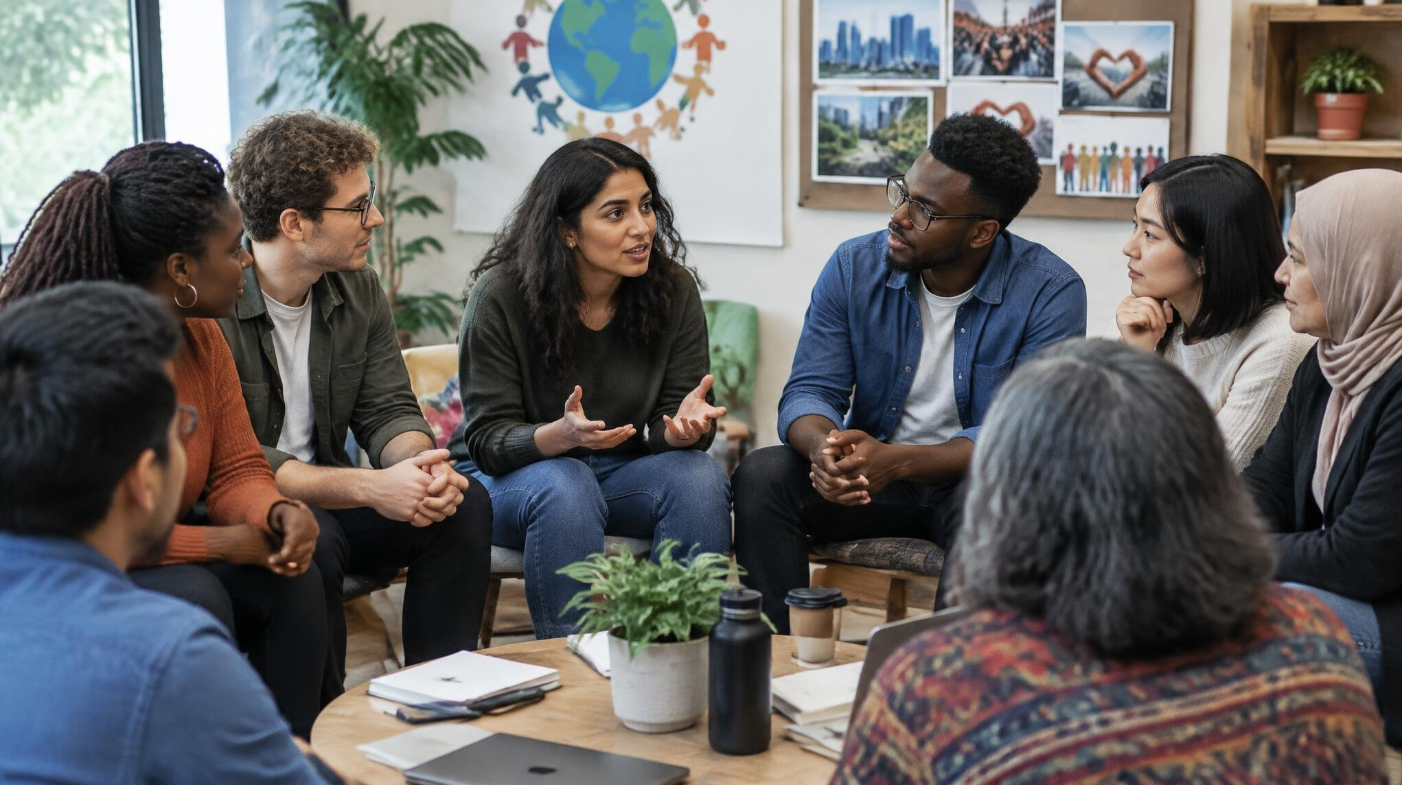 diverse people in discussion