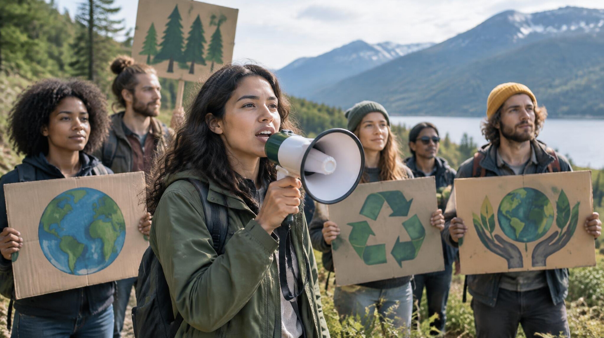 people protesting climate